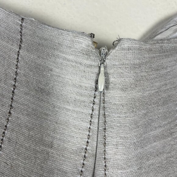 Dana Buchman Luxe Women's Cream Embroidered Linen Blend Raw Hem Floral Pants 4 - Picture 6 of 7